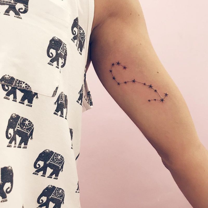 Constelação de tatuagens de astrologia Escorpião
