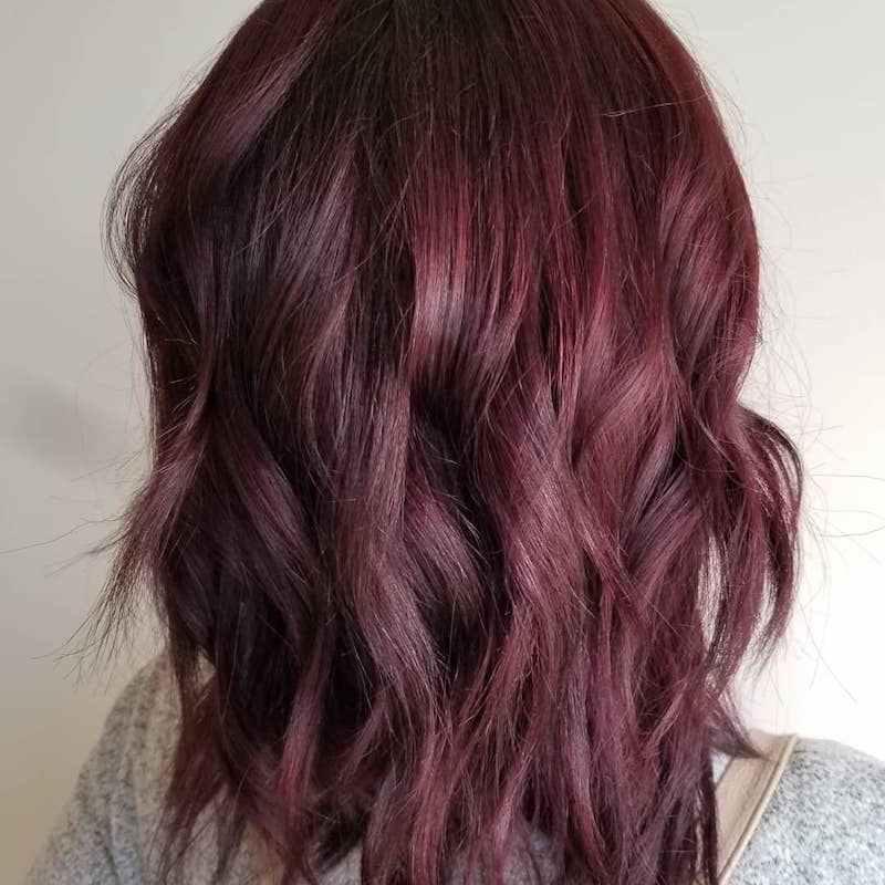 Plum Hair Color Flash Mixing