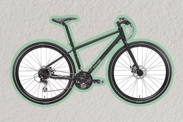 Ciclos cooperativos Cty 1. 1 Bicycle, descrita por verde em um fundo branco