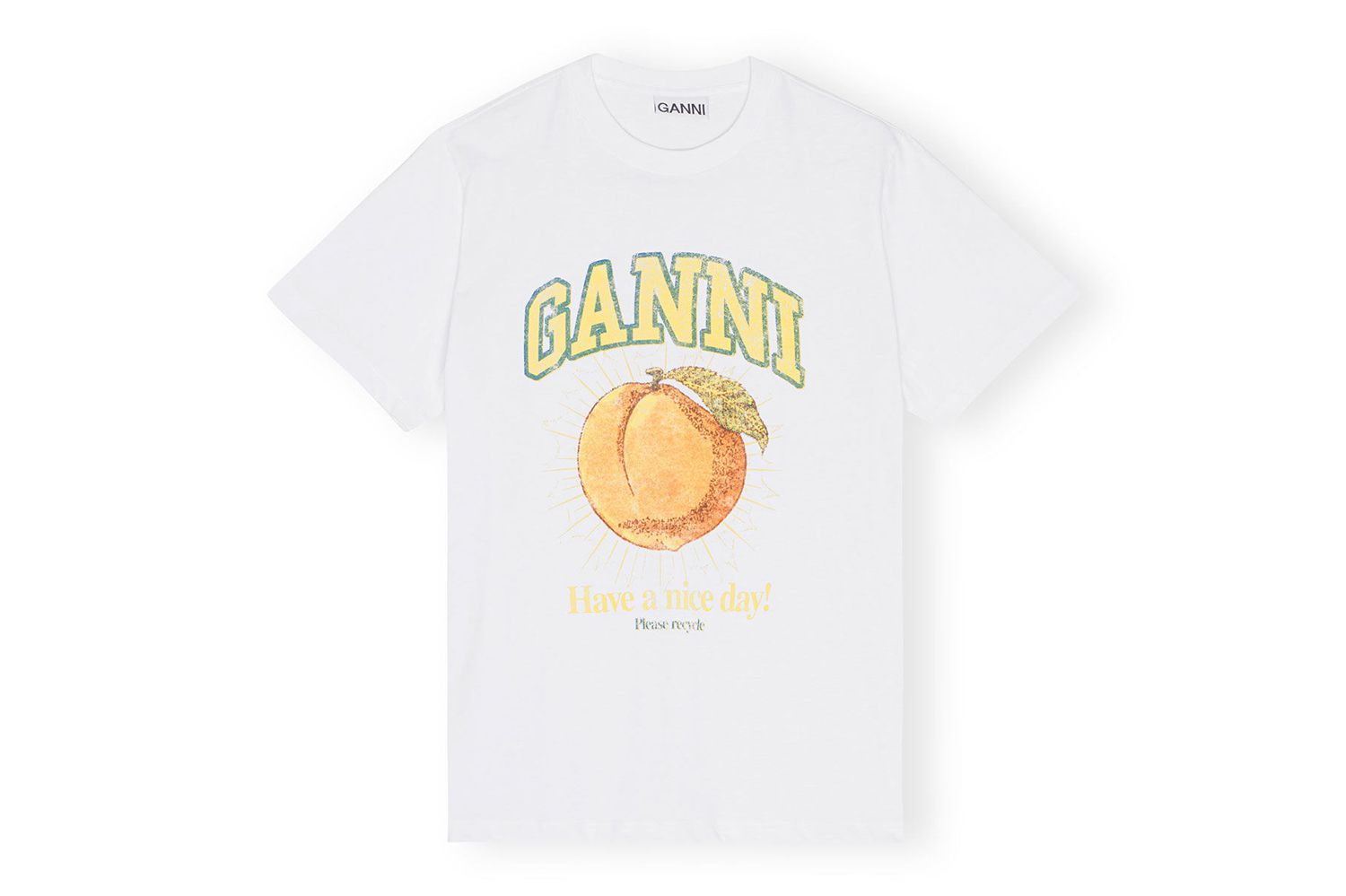 Ganni T-Shirt com impressão orgânica de algodão e jersey