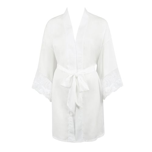 Kimono BlueBella Marselha de luxo de cetim quimono é branco