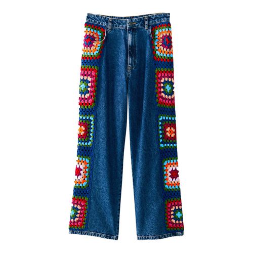 Calça jeans quadrada de crochê ($ 196)