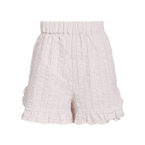 Shorts de pijama Ganni Cherry Blossom listrado listrado de algodão orgânico Seersucker