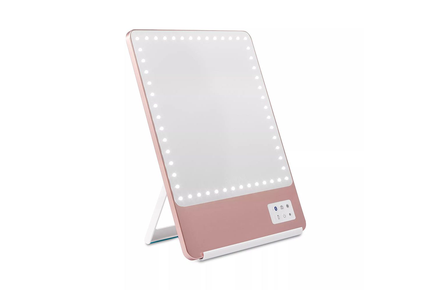 Glamcor Riki Skinny Smart Vanity Mirror Mirror em um fundo branco