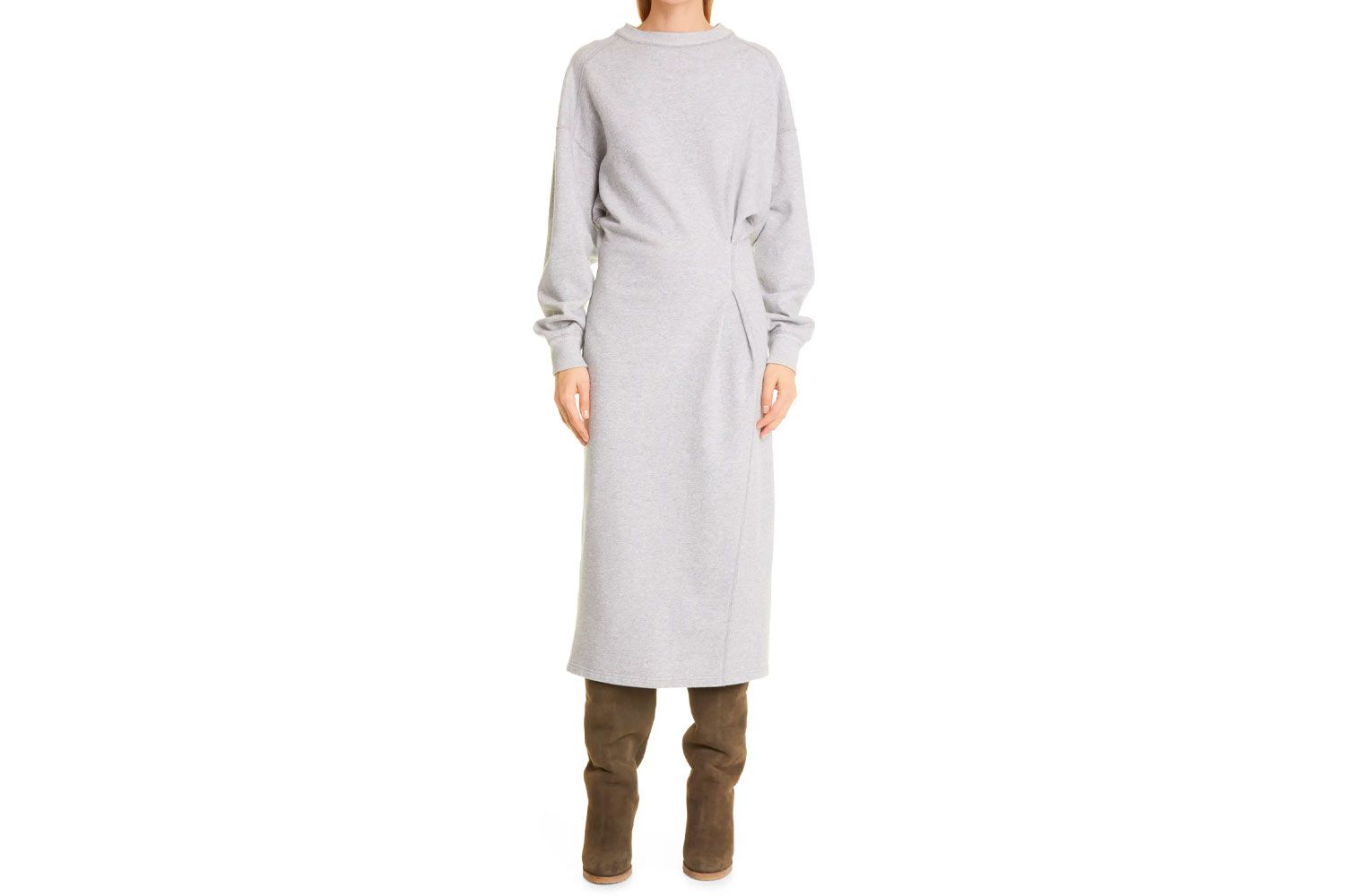 Isabel Marant & Atilde; toile Meg Vestido suéter manga comprida mistura de algodão