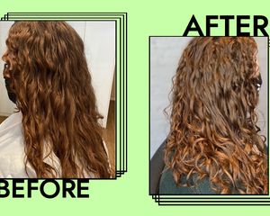 SCA feminina do couro cabeludo do couro cabeludo antes e depois de Ftoo