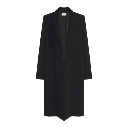 O casaco de cassio da linha feito de lã e cashmere preto